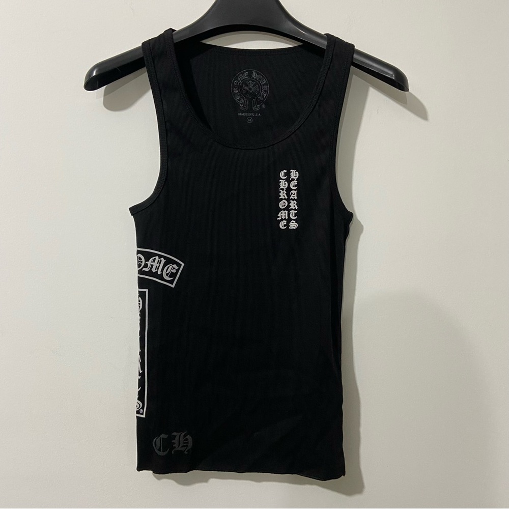 Chrome Hearts Scroll Black Tank Top Size M
